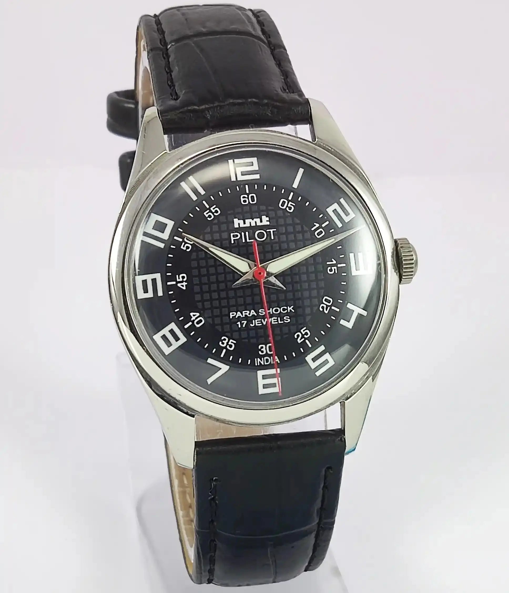 HMT Pilot Black Dial Para Shock 17 Jewels Handwinding Men's Watch Discover-Diamonds