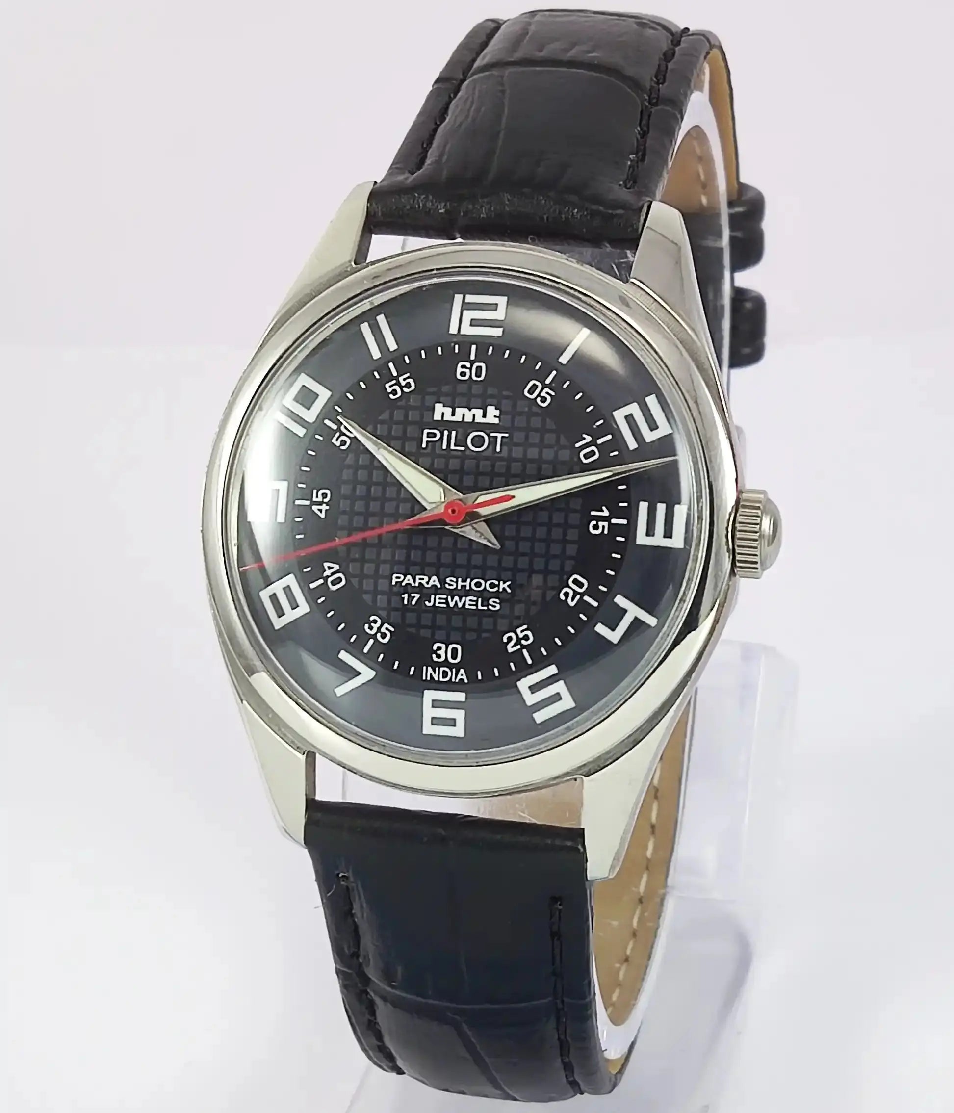 HMT Pilot Black Dial Para Shock 17 Jewels Handwinding Men's Watch Discover-Diamonds