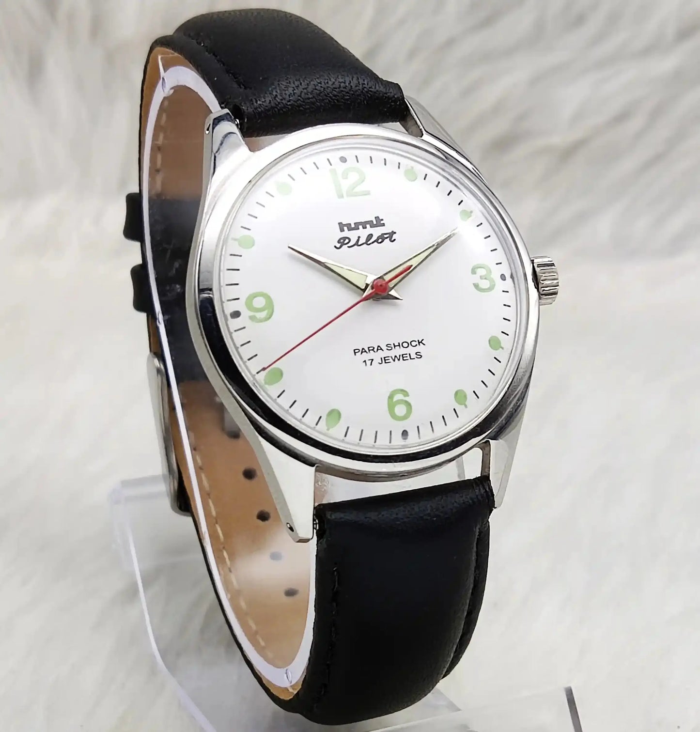 HMT Pilot Dotted-Numerals White Dial 17 Jewels Handwinding