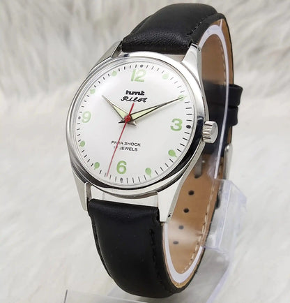 HMT Pilot Dotted-Numerals White Dial 17 Jewels Handwinding