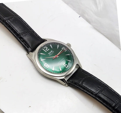 HMT Pilot Green 17 Jewels Para Shock Mechanical Handwinding Discover-Diamonds Physical
