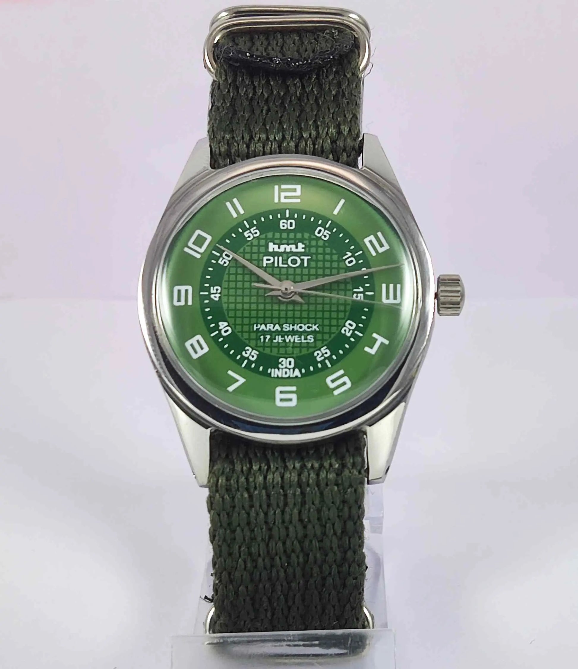 HMT Pilot Green Dial Mechanical Handwinding Men's Watch 0231 Discover-Diamonds