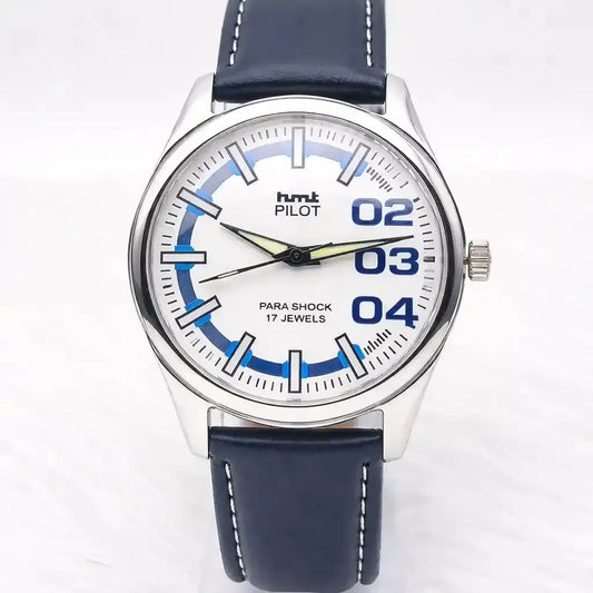 HMT Pilot Handwinding 17 Jewels Men's Watch White Dial Discover-Diamonds Physical