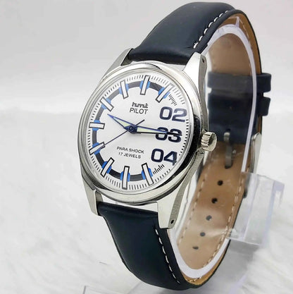 HMT Pilot Handwinding 17 Jewels Men's Watch White Dial