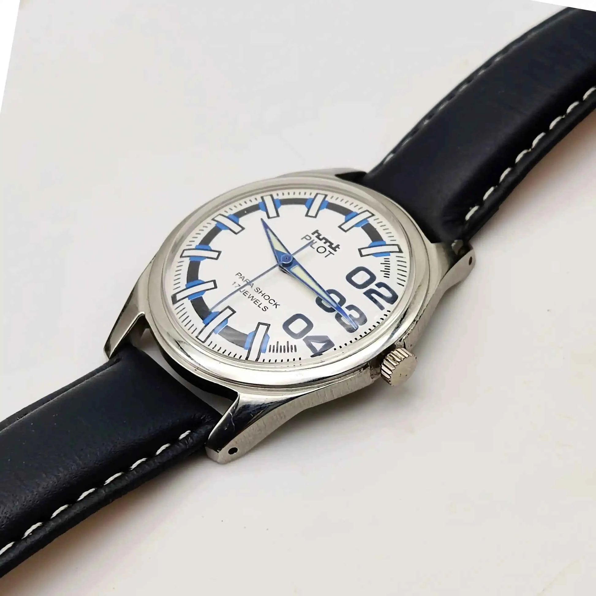 HMT Pilot Handwinding 17 Jewels Men's Watch White Dial