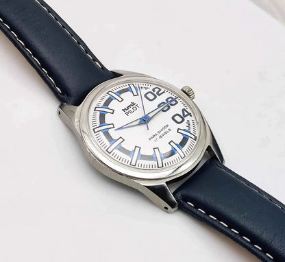 HMT Pilot Handwinding 17 Jewels Men's Watch White Dial