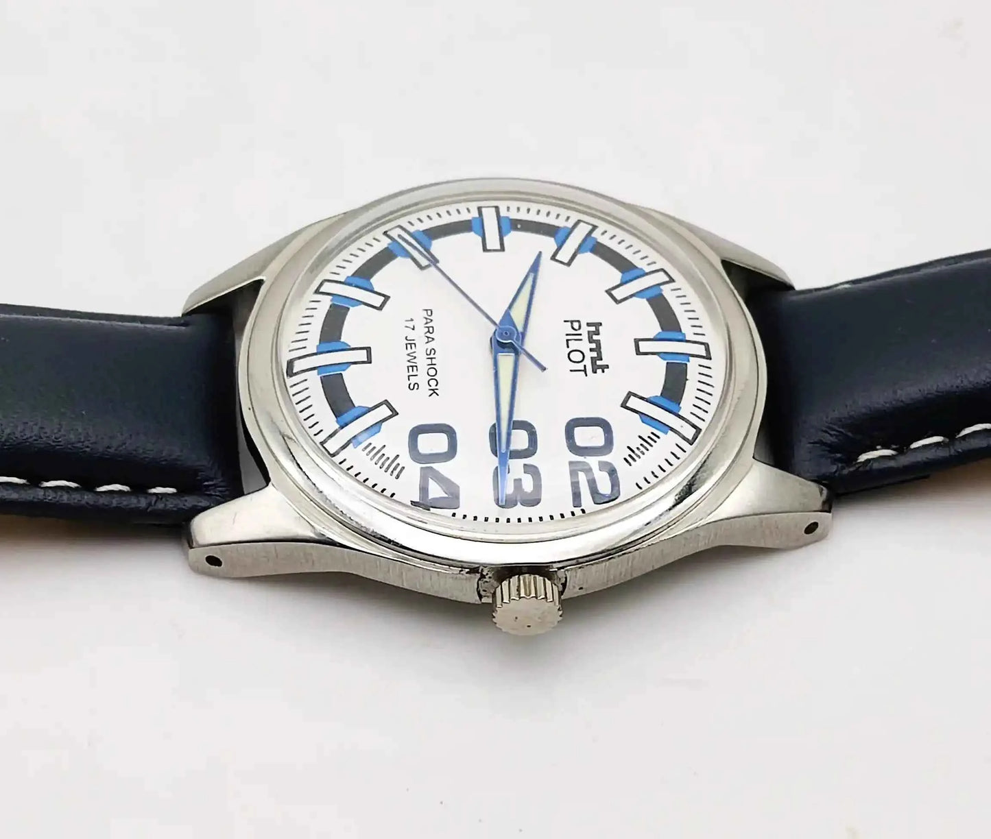 HMT Pilot Handwinding 17 Jewels Men's Watch White Dial