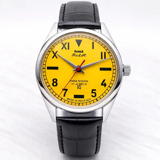 HMT Pilot Handwinding - 17 Jewels Yellow Dial Men's Watch Discover-Diamonds Physical