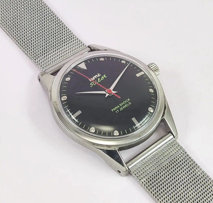 HMT Pilot Para Shock 17 Jewels Black Dial Handwinding Watch - Discover-Diamonds