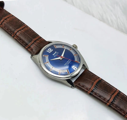 HMT Pilot Para Shock 17 Jewels Blue Dial Mechanical Handwinding - Discover-Diamonds