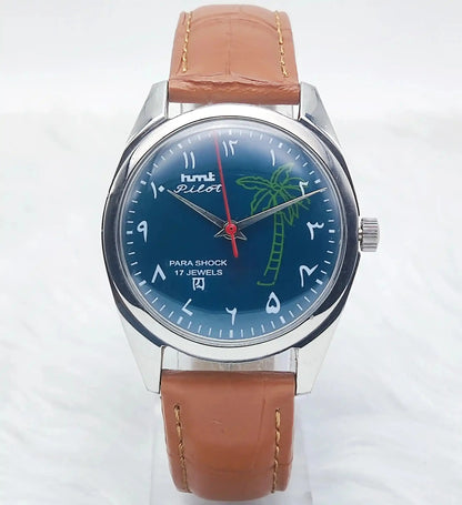 HMT Pilot Para Shock 17 Jewels Dark Green Dial Handwinding Discover-Diamonds Physical