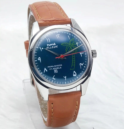 HMT Pilot Para Shock 17 Jewels Dark Green Dial Handwinding Discover-Diamonds Physical