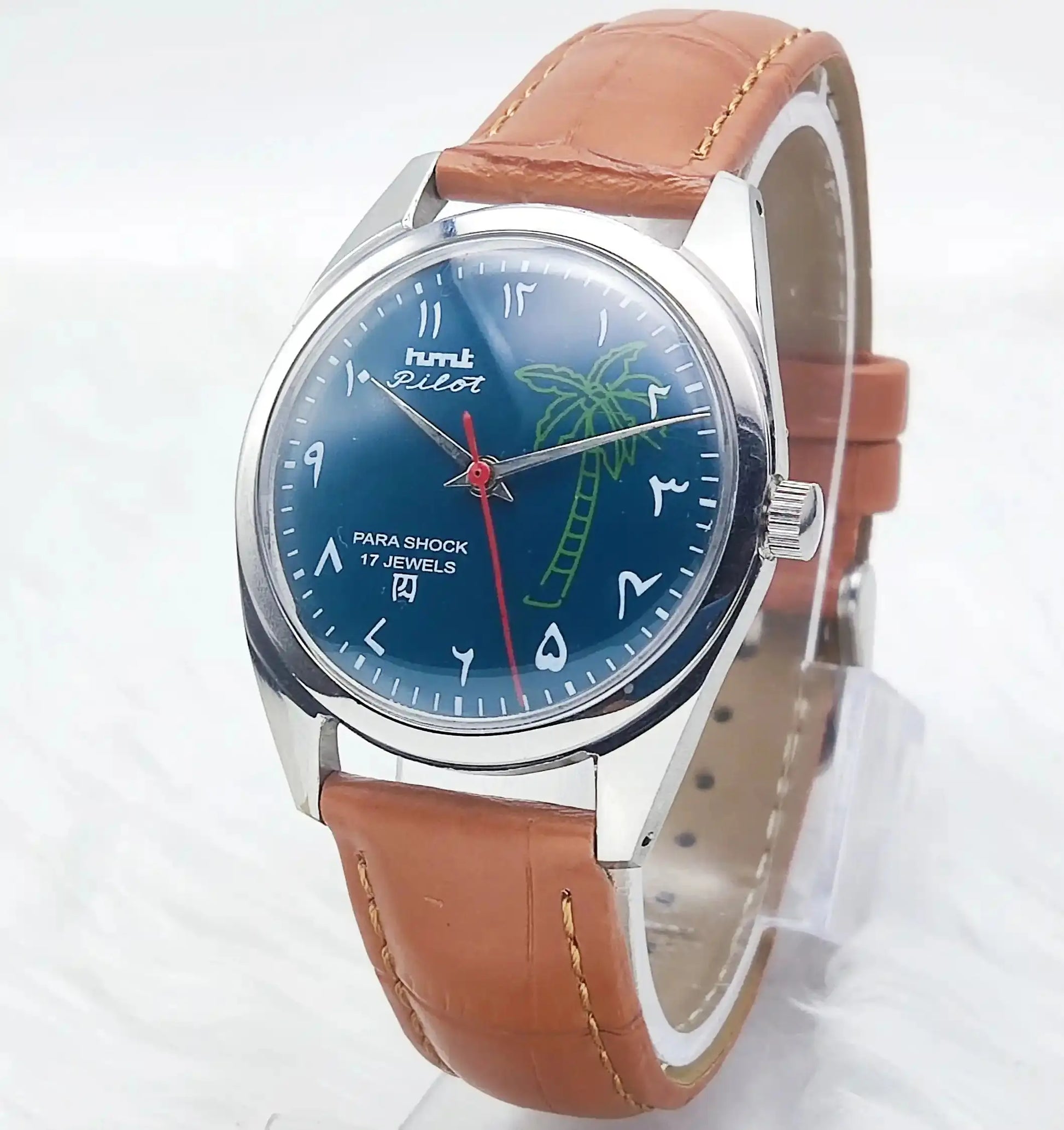 HMT Pilot Para Shock 17 Jewels Dark Green Dial Handwinding Discover-Diamonds Physical