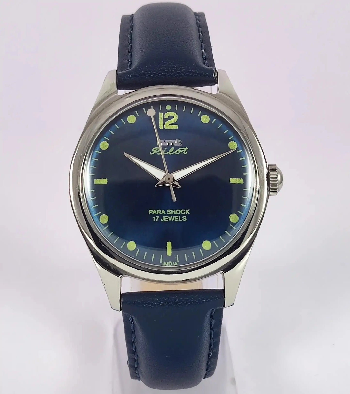 HMT Pilot Para Shock 17 Jewels Deep Blue Dial Handwinding Watch Discover-Diamonds
