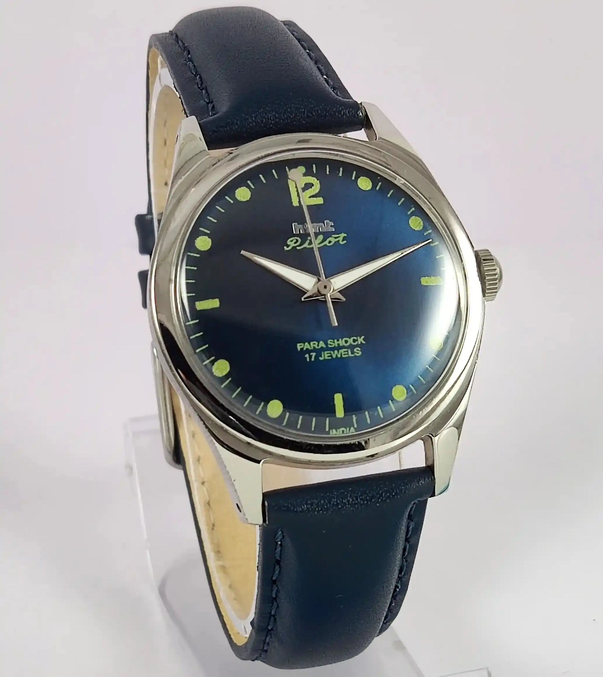 HMT Pilot Para Shock 17 Jewels Deep Blue Dial Handwinding Watch Discover-Diamonds