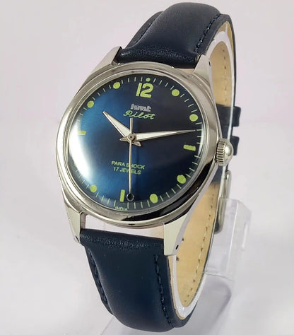 HMT Pilot Para Shock 17 Jewels Deep Blue Dial Handwinding Watch Discover-Diamonds