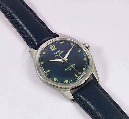 HMT Pilot Para Shock 17 Jewels Deep Blue Dial Handwinding Watch Discover-Diamonds