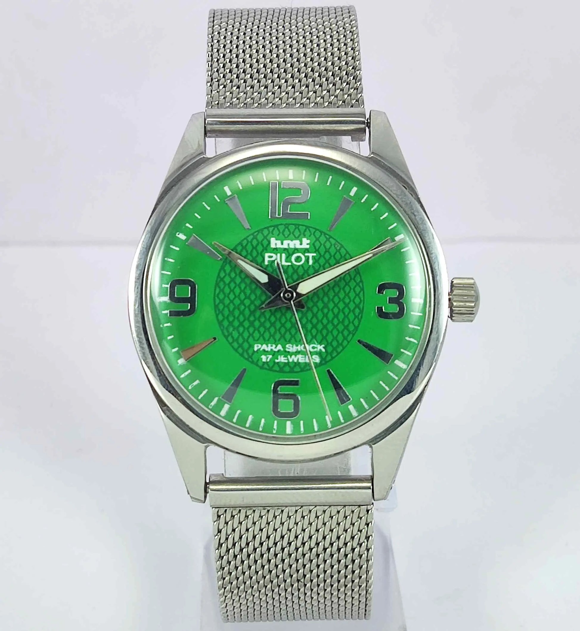 HMT Pilot Para Shock 17 Jewels Green Dial Mechanical Hand winding