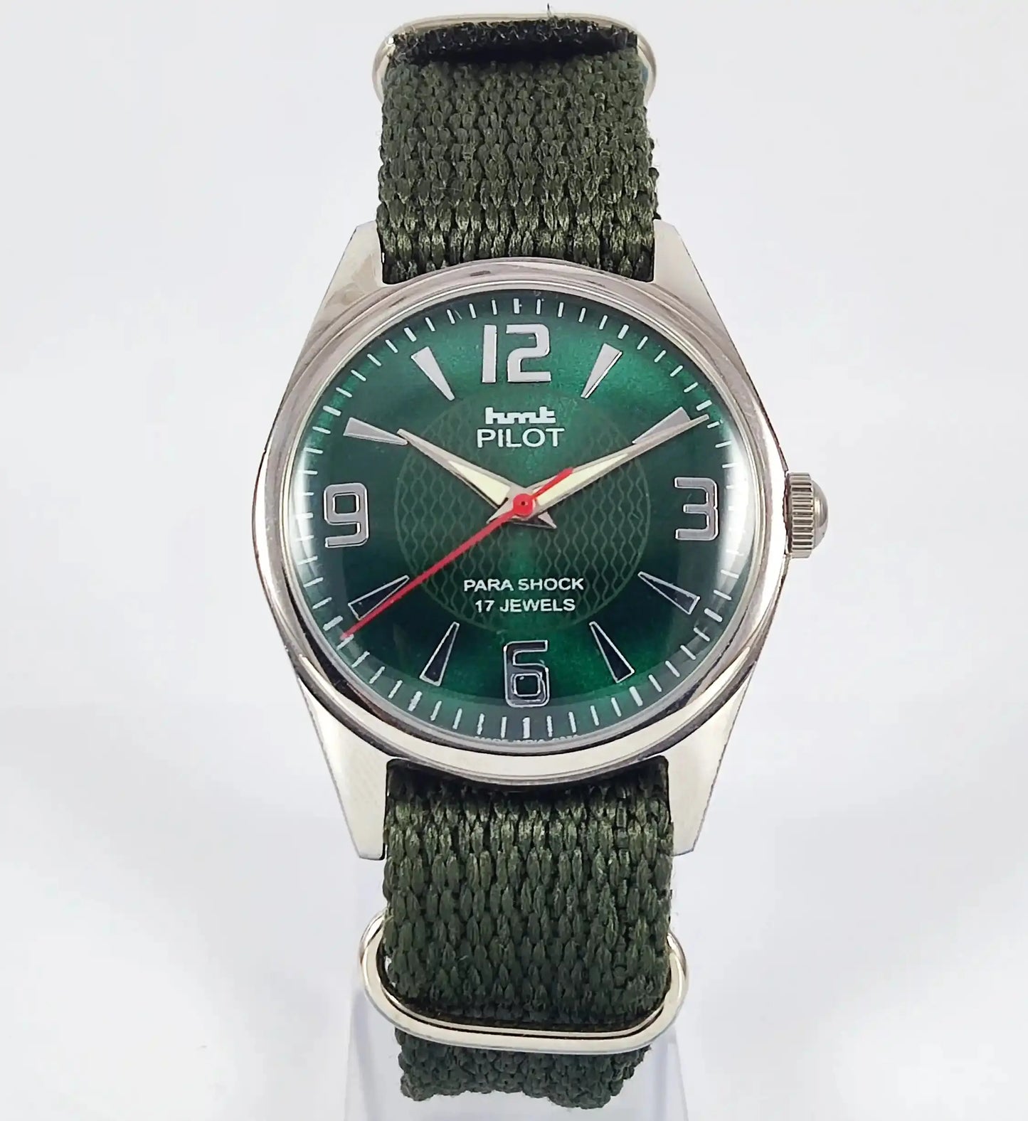 HMT Pilot Para Shock 17 Jewels Green Dial Mechanical Handwinding 0231 Discover-Diamonds Physical