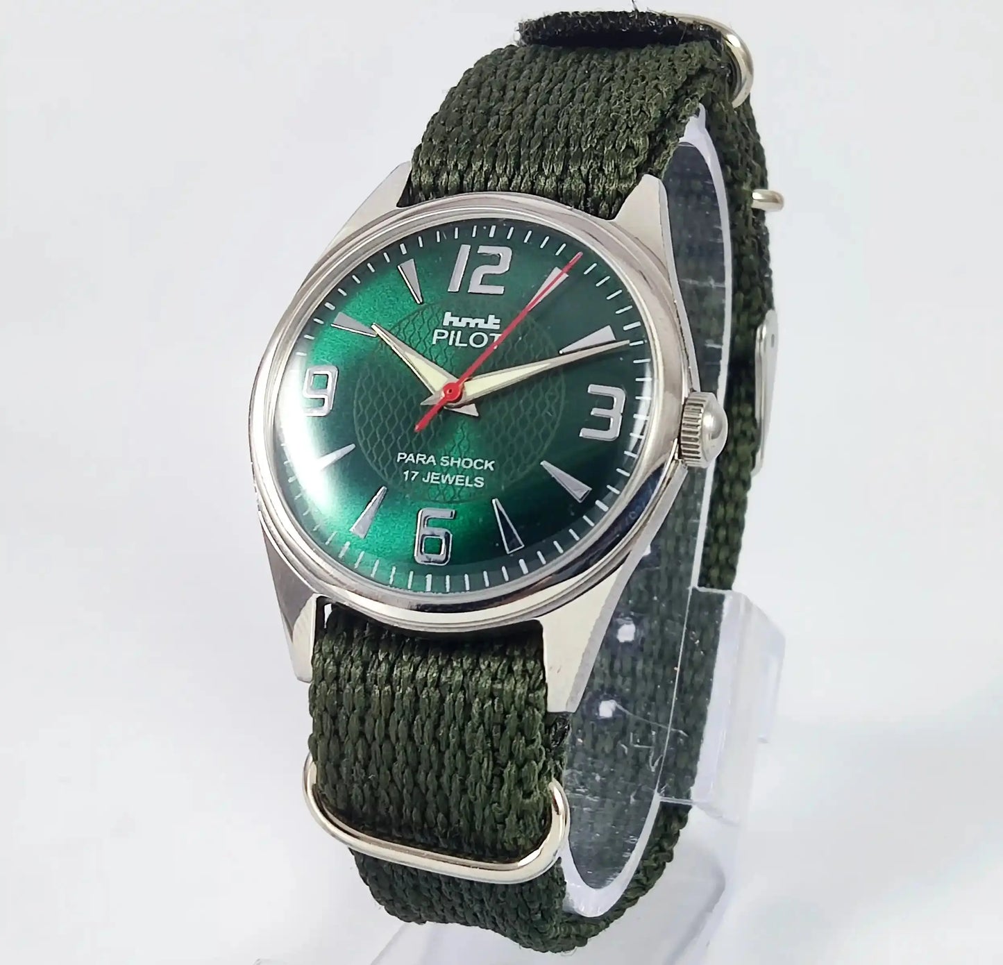 HMT Pilot Para Shock 17 Jewels Green Dial Mechanical Handwinding 0231 Discover-Diamonds Physical