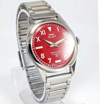 HMT Pilot Para Shock 17 Jewels Red Dial Handwinding Discover-Diamonds Physical