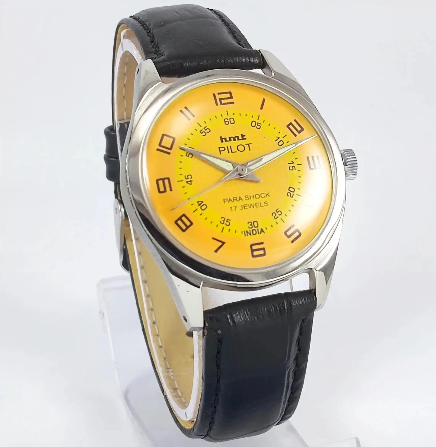 HMT Pilot Para Shock 17 Jewels Sun Yellow Dial Handwinding Discover-Diamonds Physical