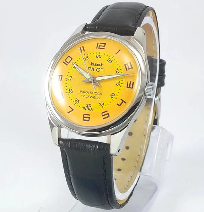 HMT Pilot Para Shock 17 Jewels Sun Yellow Dial Handwinding Discover-Diamonds Physical
