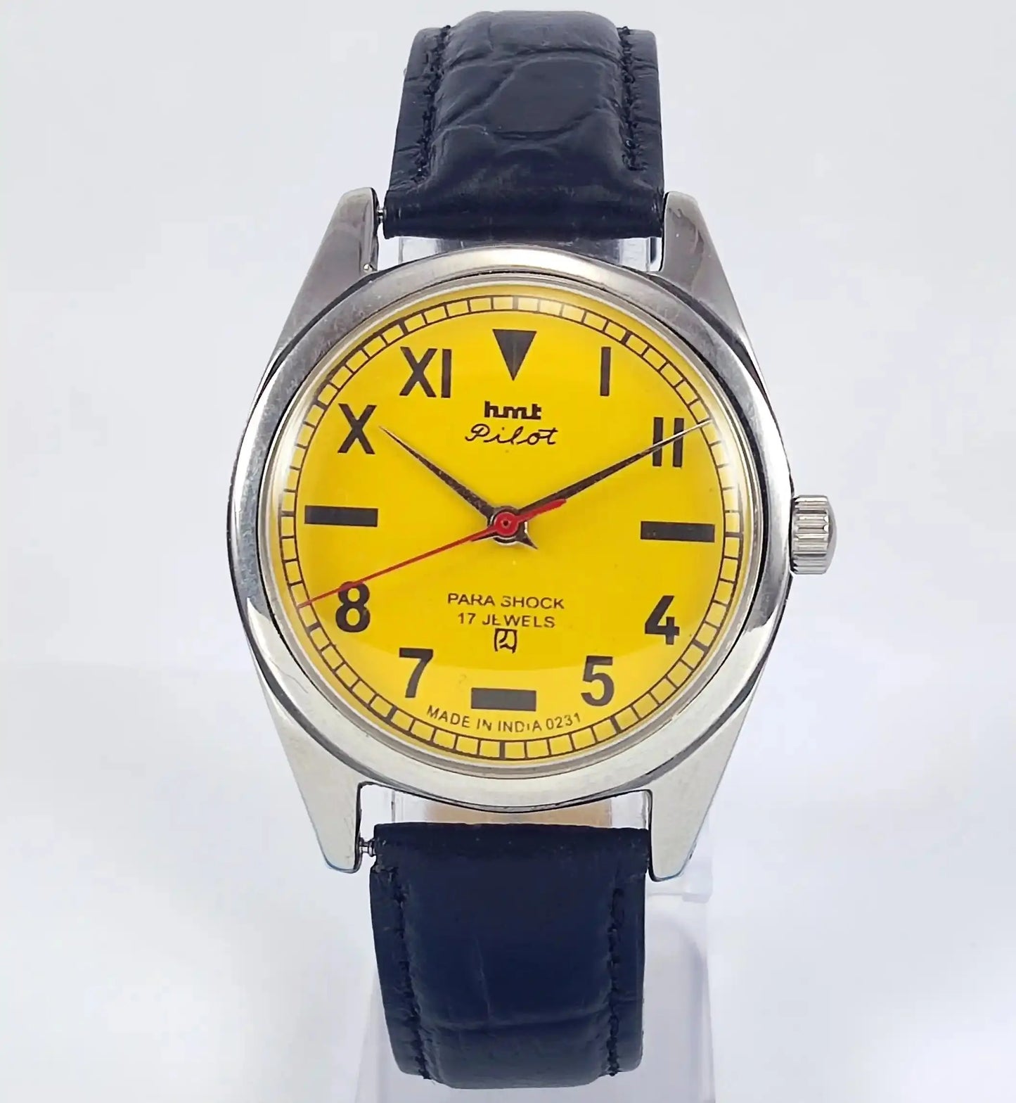 HMT Pilot Para Shock 17 Jewels Sun Yellow Dial Handwinding Discover-Diamonds Physical