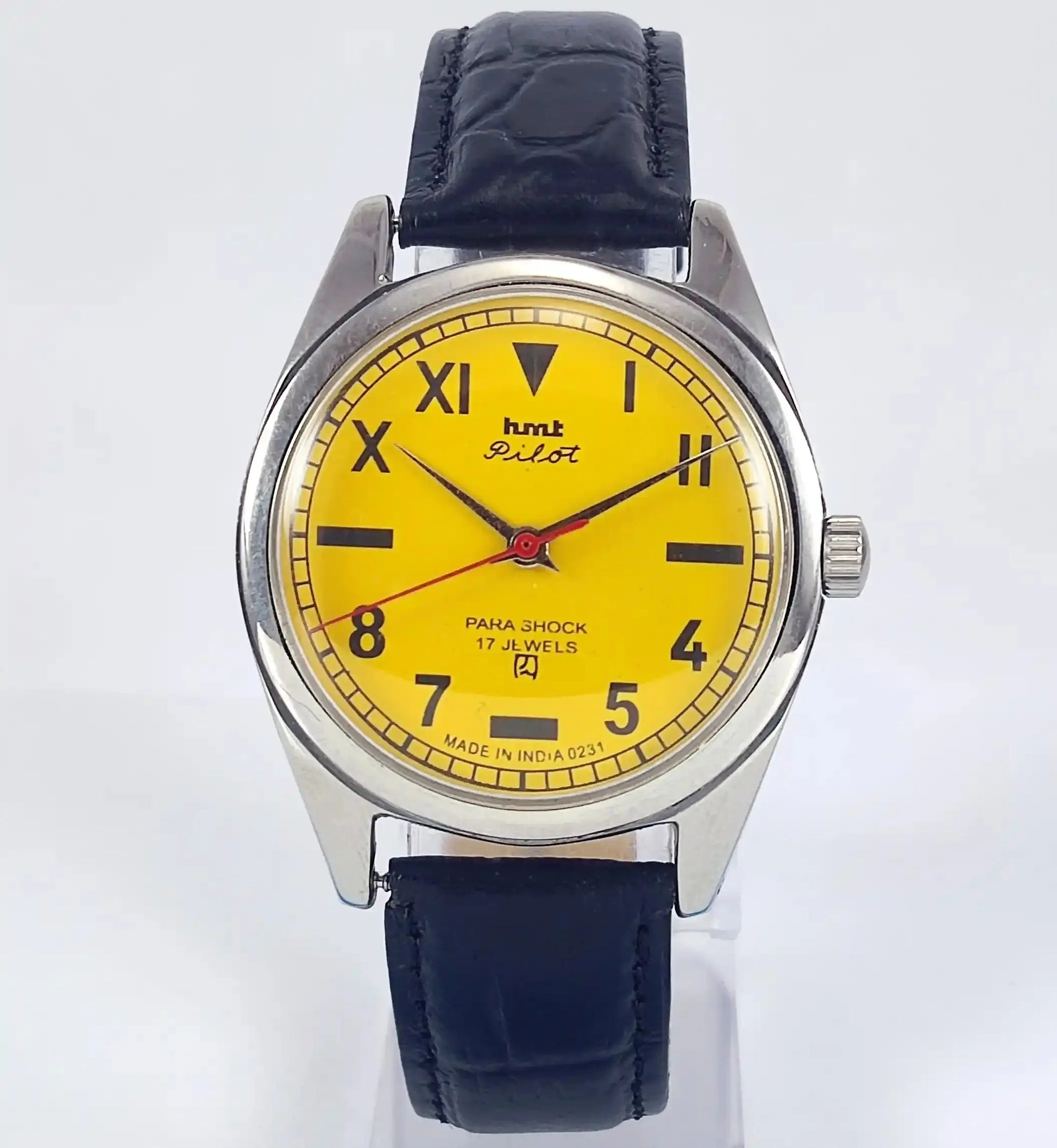 HMT Pilot Para Shock 17 Jewels Sun Yellow Dial Handwinding Discover-Diamonds Physical