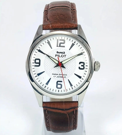 HMT Pilot Para Shock 17 Jewels White Dial Handwinding Discover-Diamonds Physical