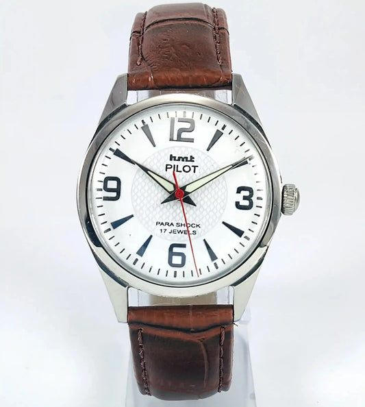 HMT Pilot Para Shock 17 Jewels White Dial Handwinding Discover-Diamonds Physical