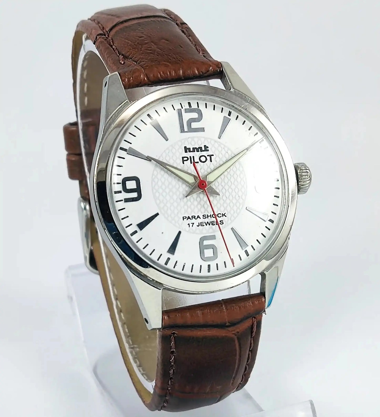 HMT Pilot Para Shock 17 Jewels White Dial Handwinding Discover-Diamonds Physical