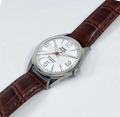 HMT Pilot Para Shock 17 Jewels White Dial Handwinding Discover-Diamonds Physical