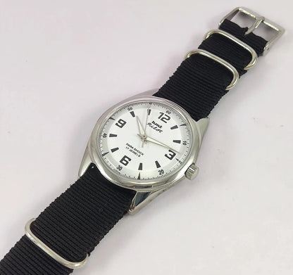 HMT Pilot Para Shock 17 Jewels White Dial Handwinding Watch Discover-Diamonds