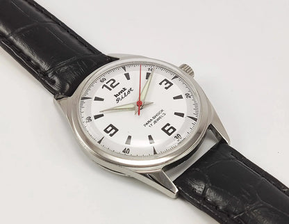 HMT Pilot Para Shock 17 Jewels White Dial Mechanical Hand winding Men's Wrist Watch Discover-Diamonds