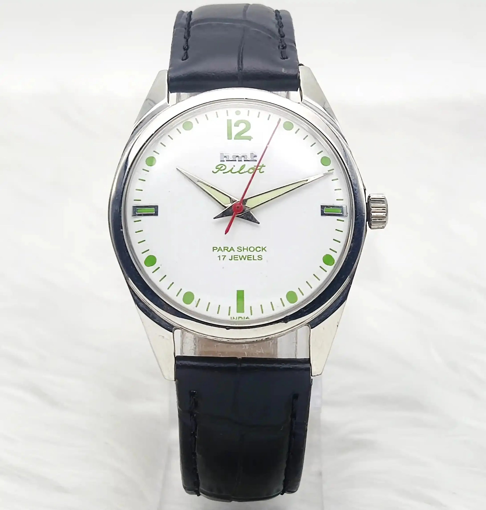 HMT Pilot Para Shock 17 Jewels White Dial Mechanical Handwinding Discover-Diamonds Physical