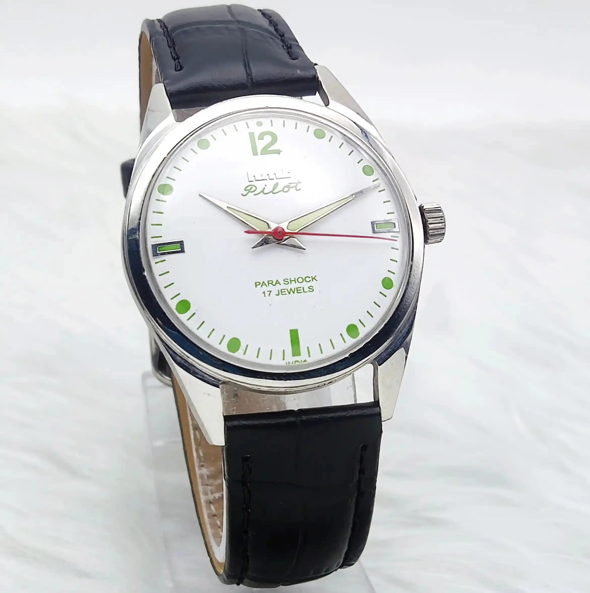 HMT Pilot Para Shock 17 Jewels White Dial Mechanical Handwinding Discover-Diamonds Physical