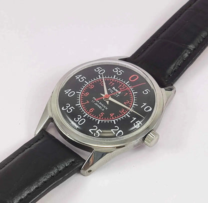 HMT Pilot Para Shock 17 Jewels Black Dial Mechanical Handwinding Men's Wrist Watch 0231 Discover-Diamonds