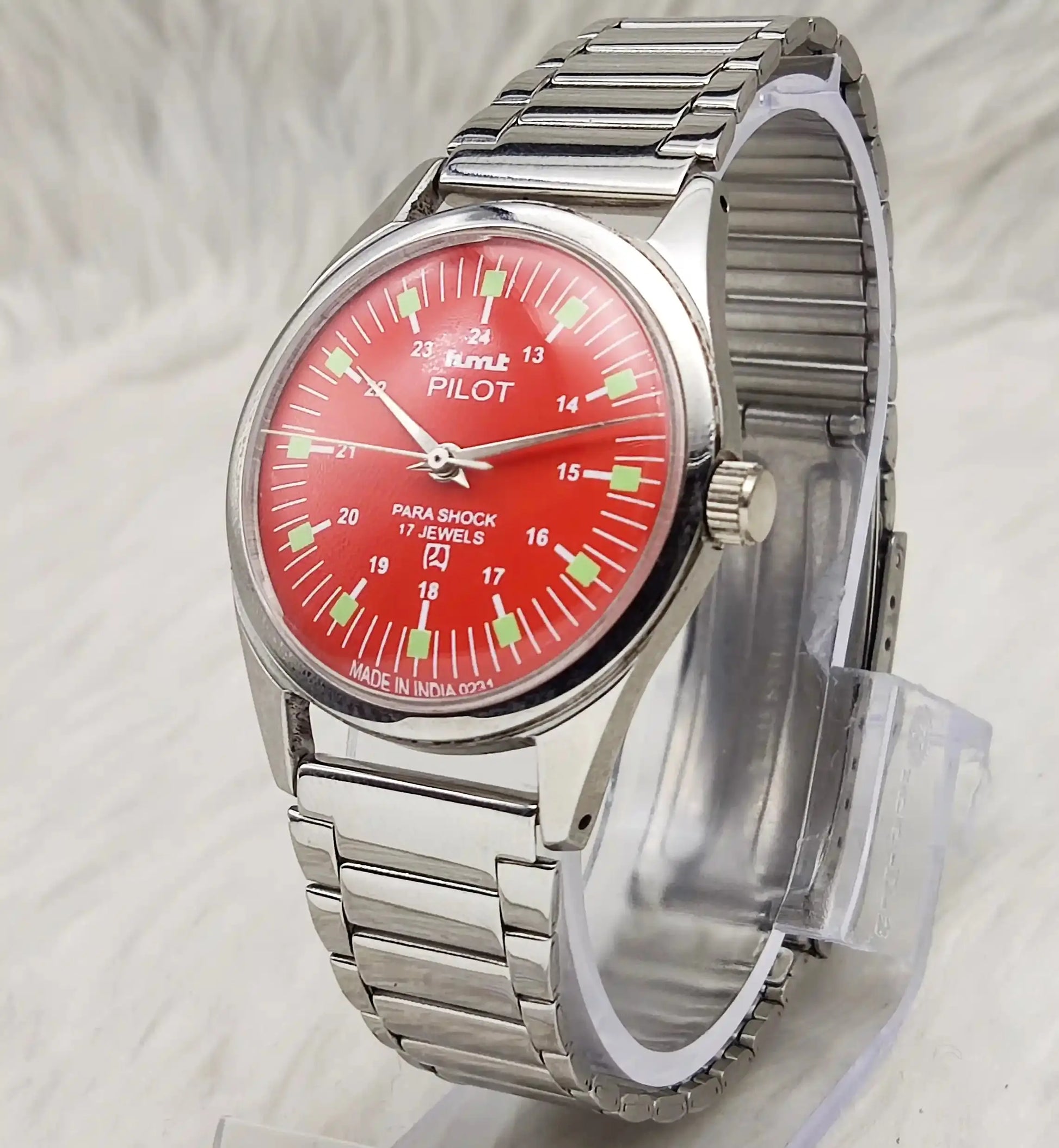 HMT Pilot Red Stick-English Numerals Dial 17 Jewels Watch