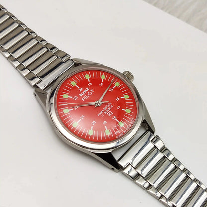 HMT Pilot Red Stick-English Numerals Dial 17 Jewels Watch