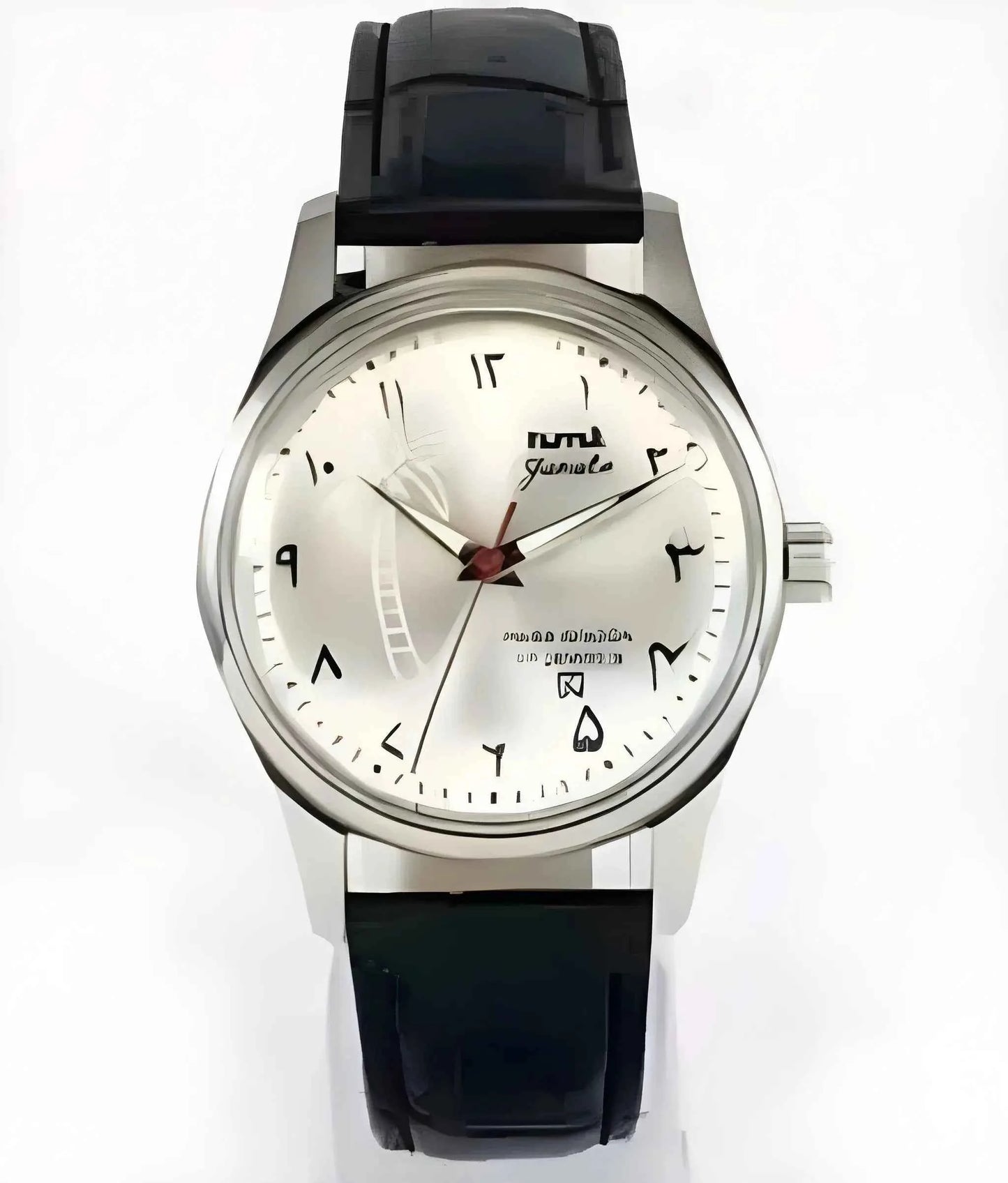 HMT Pilot Silver Arabic Palm Tree Logo Dial Para Shock 17 Jewels Handwinding Watch 0231
