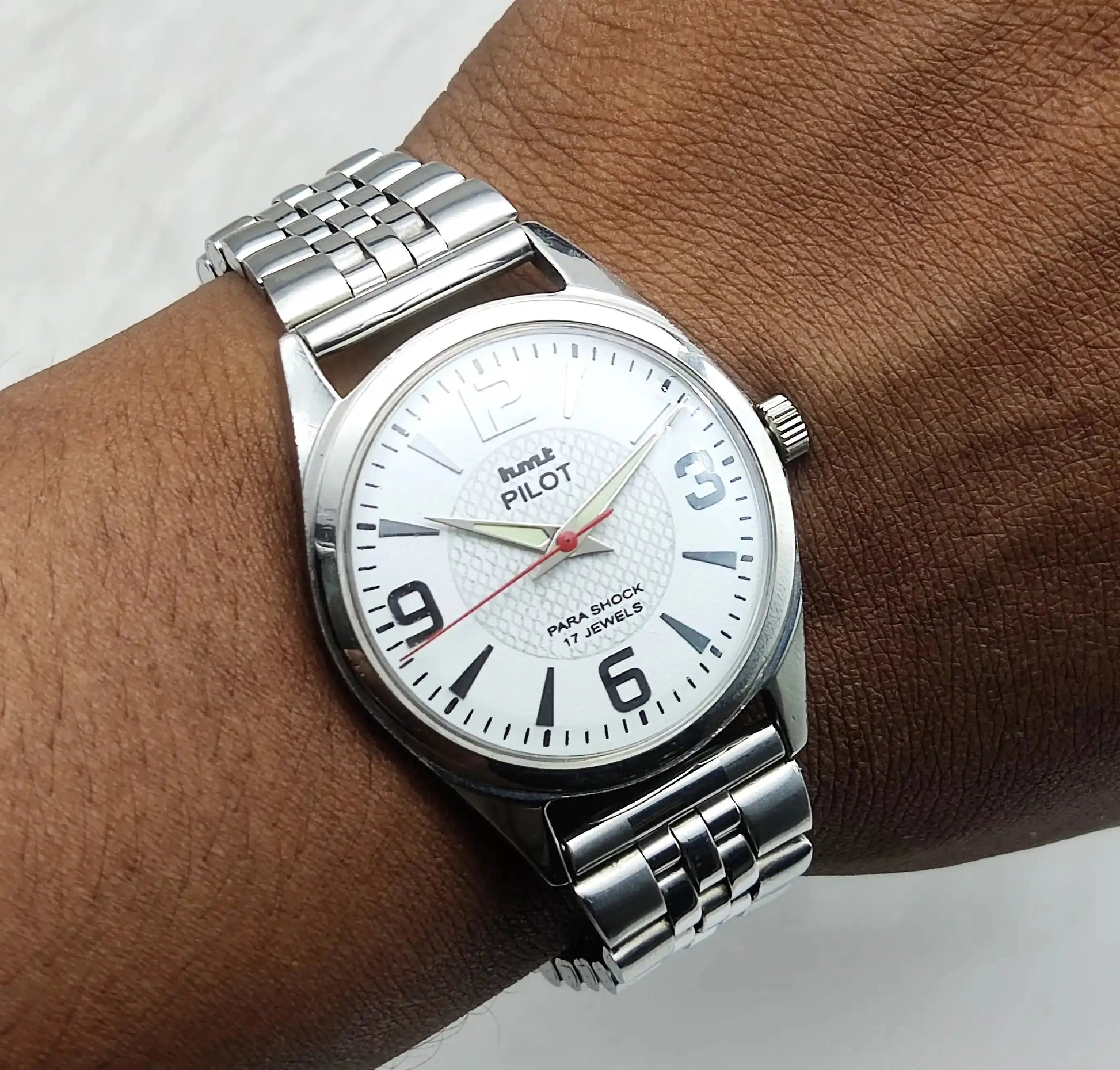 HMT Pilot Stick-English Numerals 17 Jewels Watch