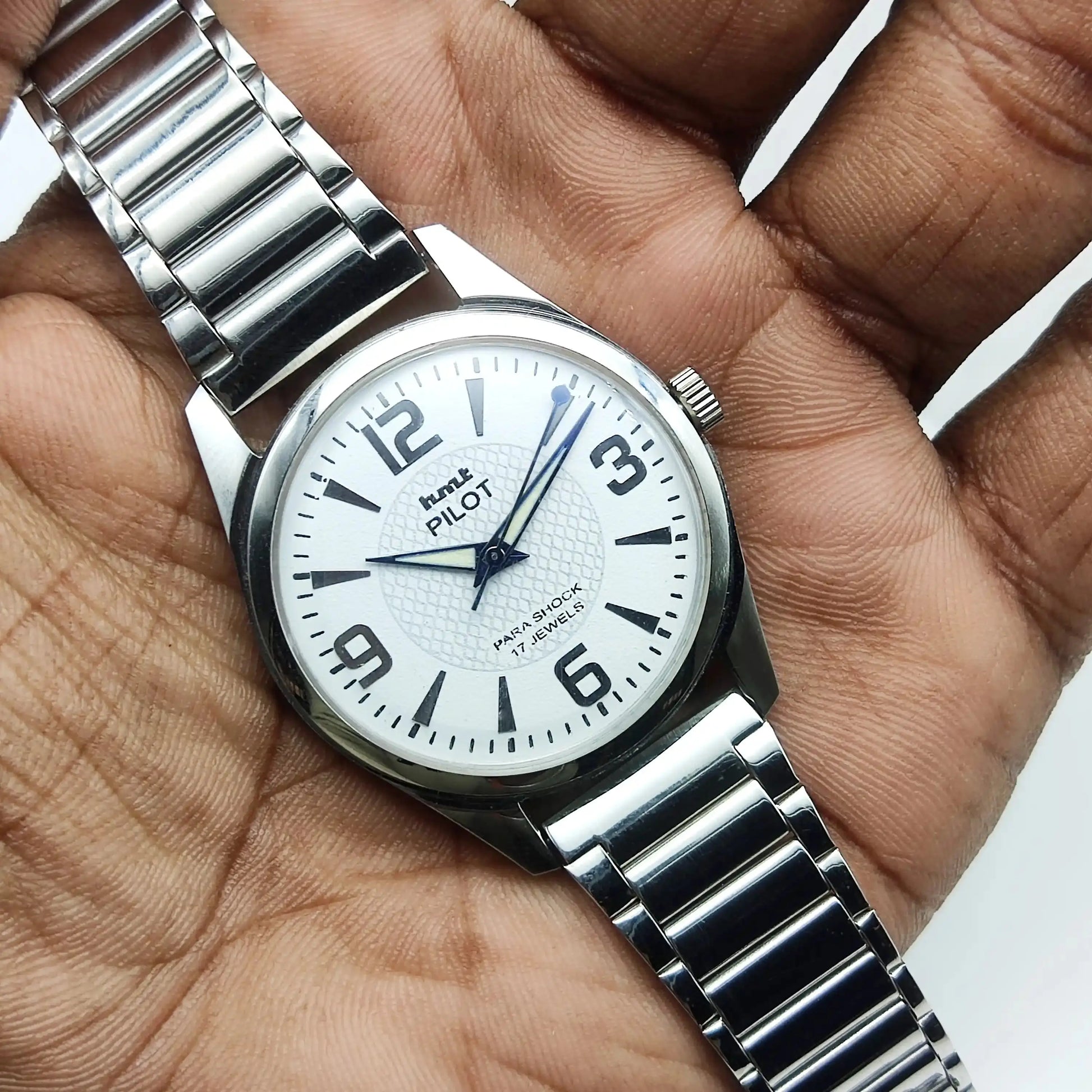 HMT Pilot Stick-English Numerals 17 Jewels White Dial Handwinding