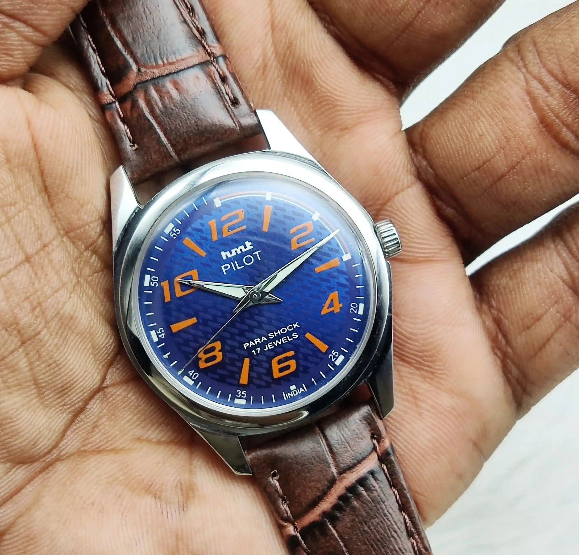 HMT Pilot Stick-Numerals Indices 17 Jewels Mechanical Handwinding
