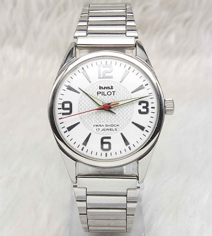 HMT Pilot White Dial English Numerals 17 Jewels Handwinding
