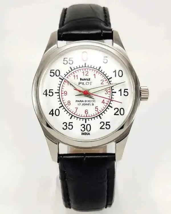HMT Pilot Para Shock white dial vintage mechanical watch 35mm