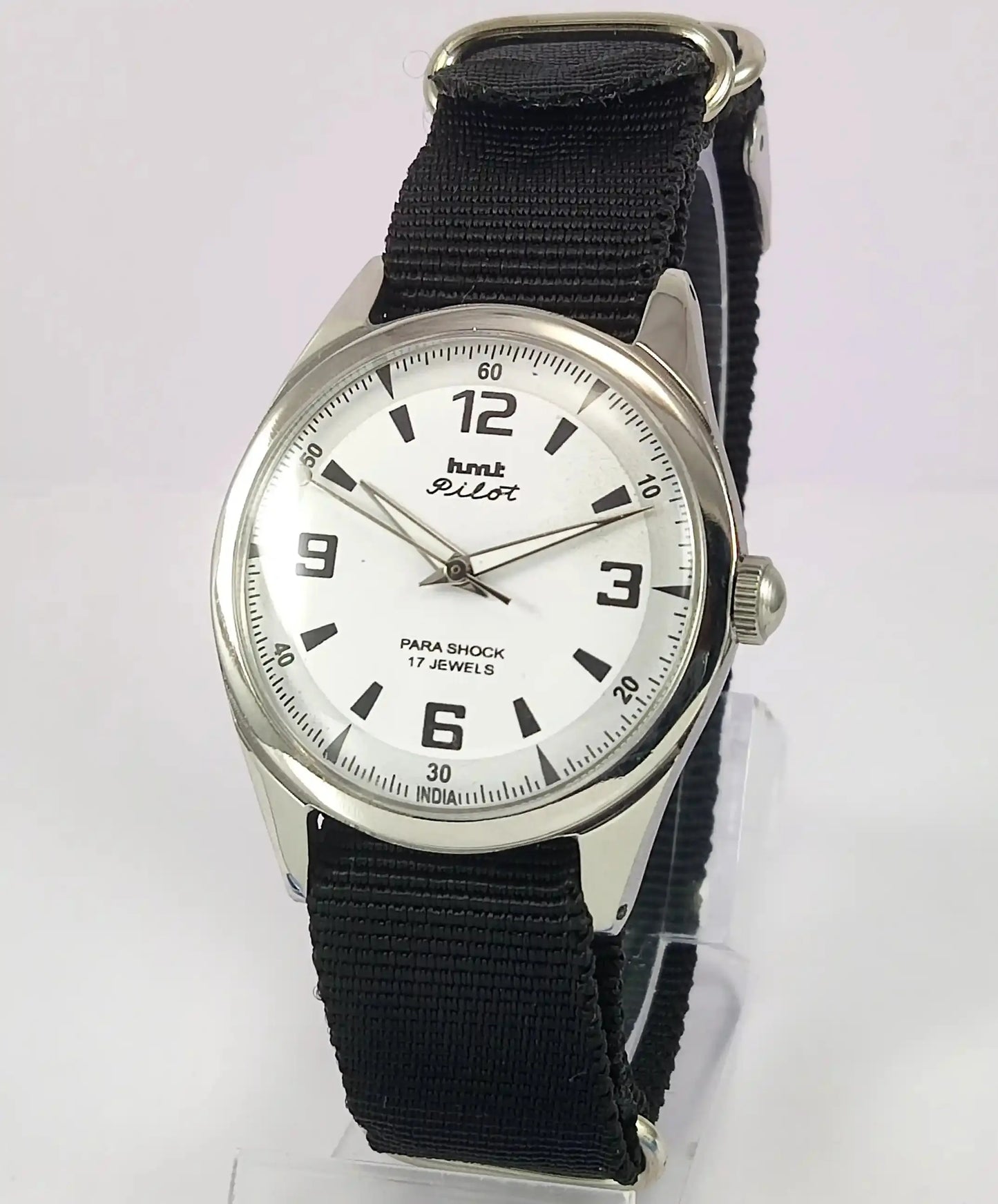 HMT Pilot White Dial Para Shock 17 Jewels Handwinding Men's Watch Discover-Diamonds