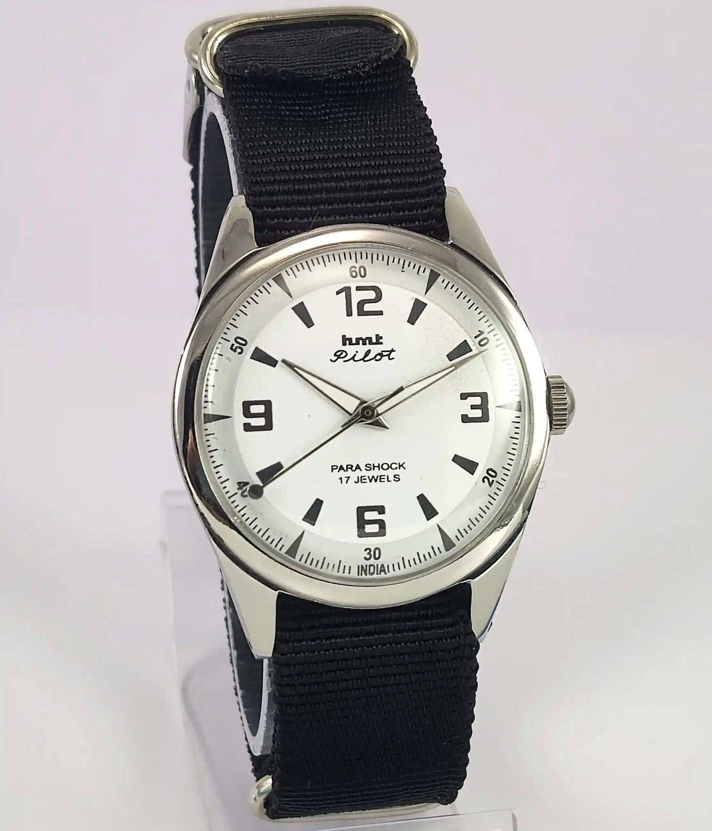 HMT Pilot White Dial Para Shock 17 Jewels Handwinding Men's Watch Discover-Diamonds