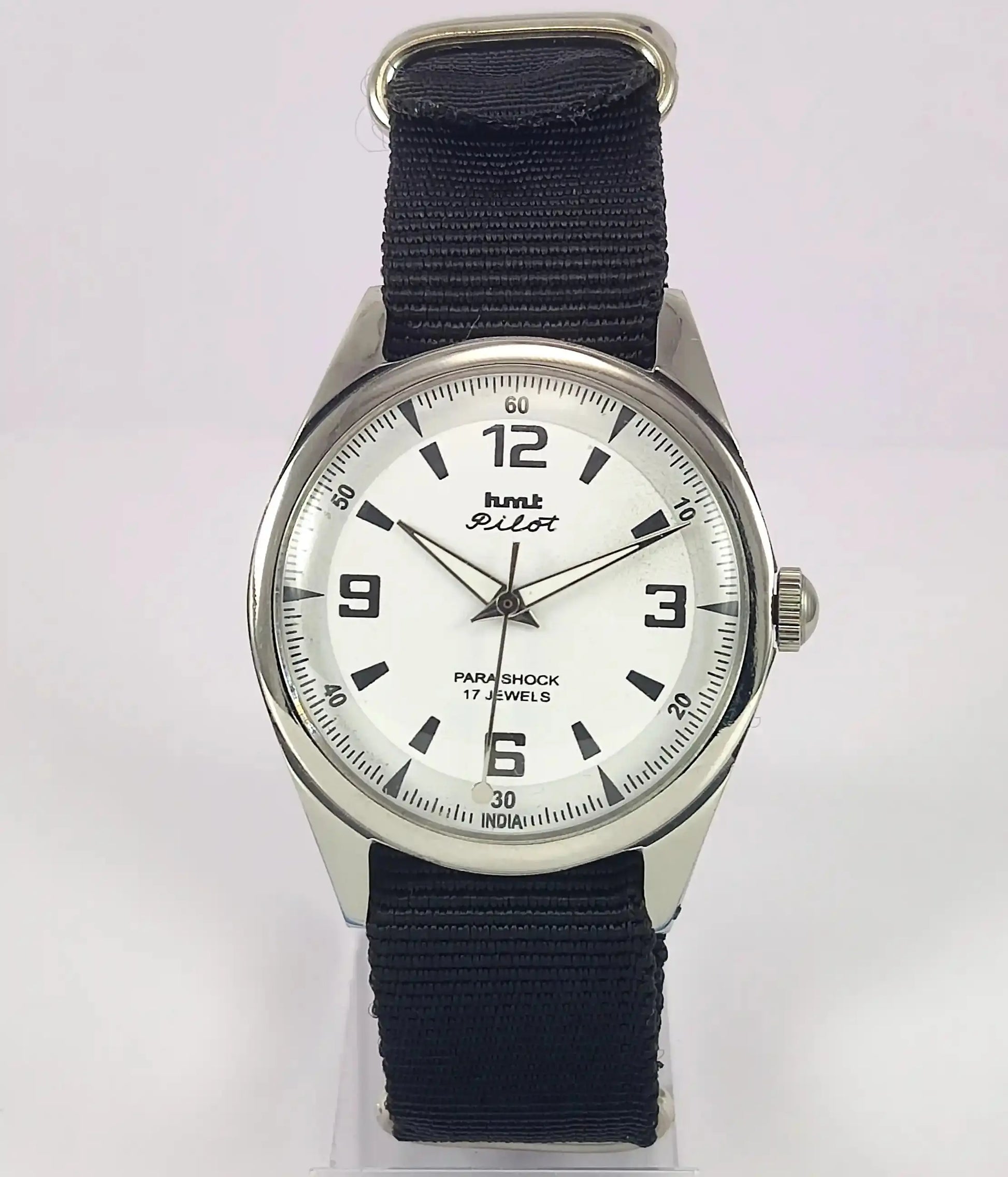 HMT Pilot White Dial Para Shock 17 Jewels Handwinding Men's Watch Discover-Diamonds