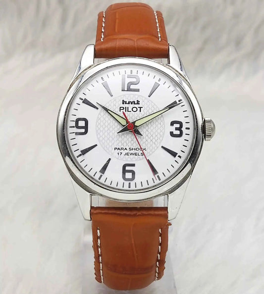 HMT Pilot White English Numerals Dial 17 Jewels Mechanical Handwinding 0231